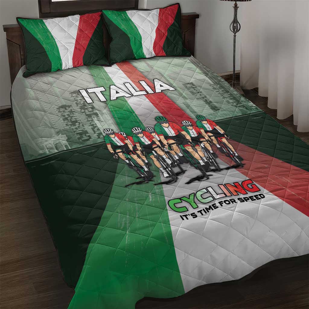 Italy Cycling Quilt Bed Set Life In The Bike Lane - Wonder Print Shop