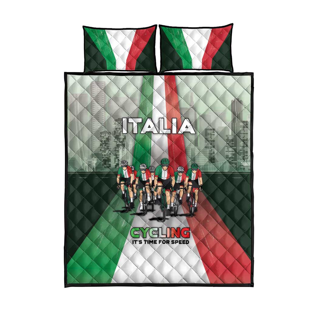 Italy Cycling Quilt Bed Set Life In The Bike Lane - Wonder Print Shop