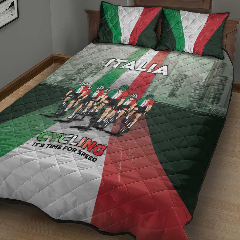 Italy Cycling Quilt Bed Set Life In The Bike Lane - Wonder Print Shop