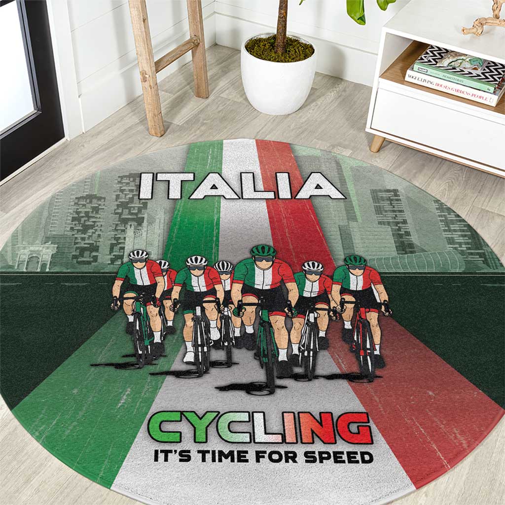 Italy Cycling Round Carpet Life In The Bike Lane - Wonder Print Shop