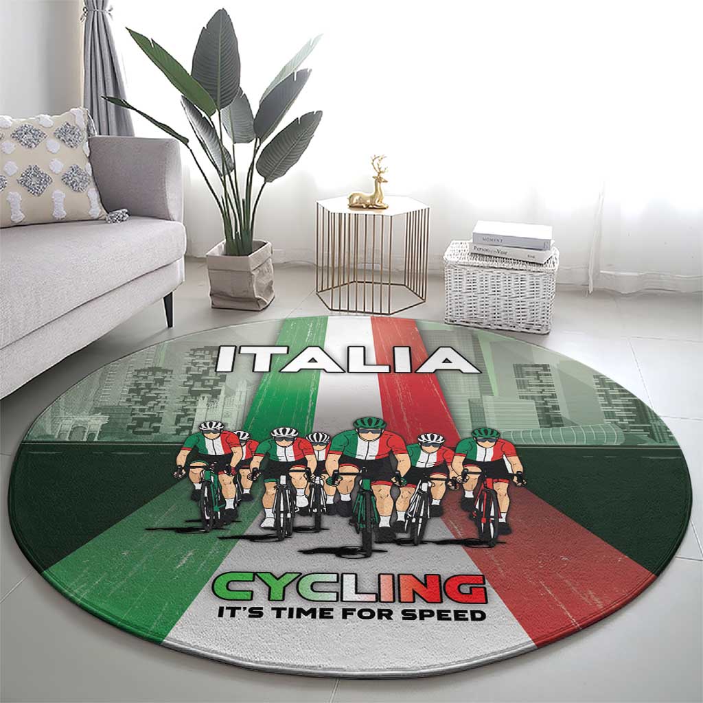 Italy Cycling Round Carpet Life In The Bike Lane - Wonder Print Shop