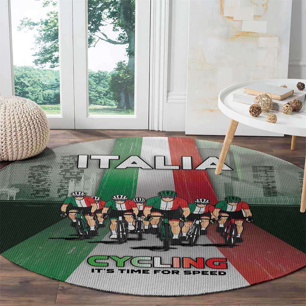 Italy Cycling Round Carpet Life In The Bike Lane - Wonder Print Shop