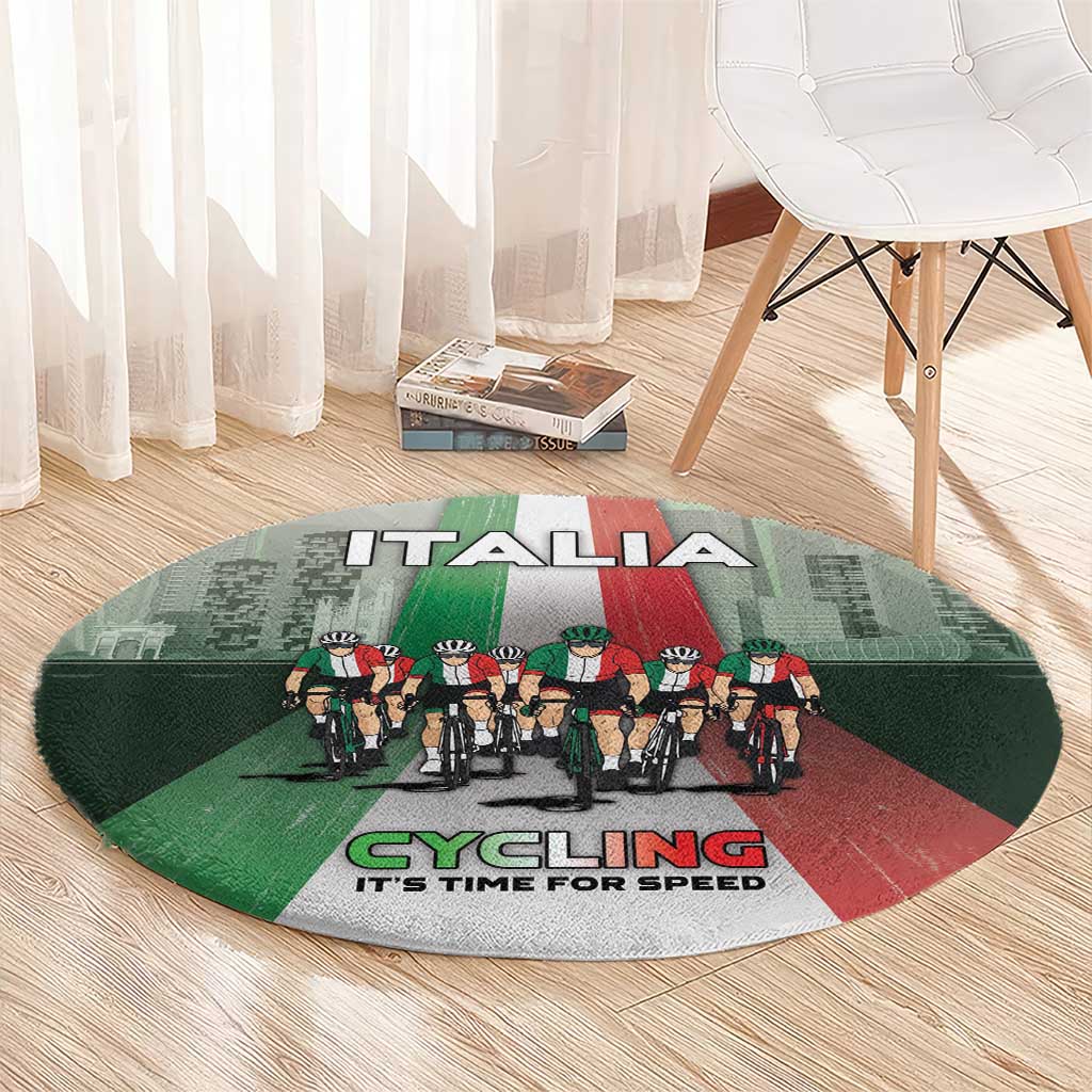 Italy Cycling Round Carpet Life In The Bike Lane - Wonder Print Shop