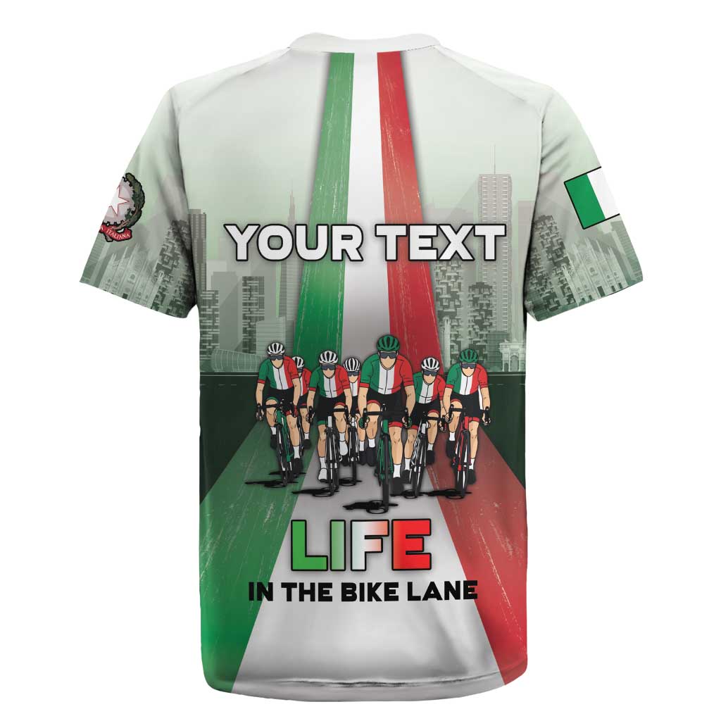 Personalized Italy Cycling Rugby Jersey Life In The Bike Lane - Wonder Print Shop