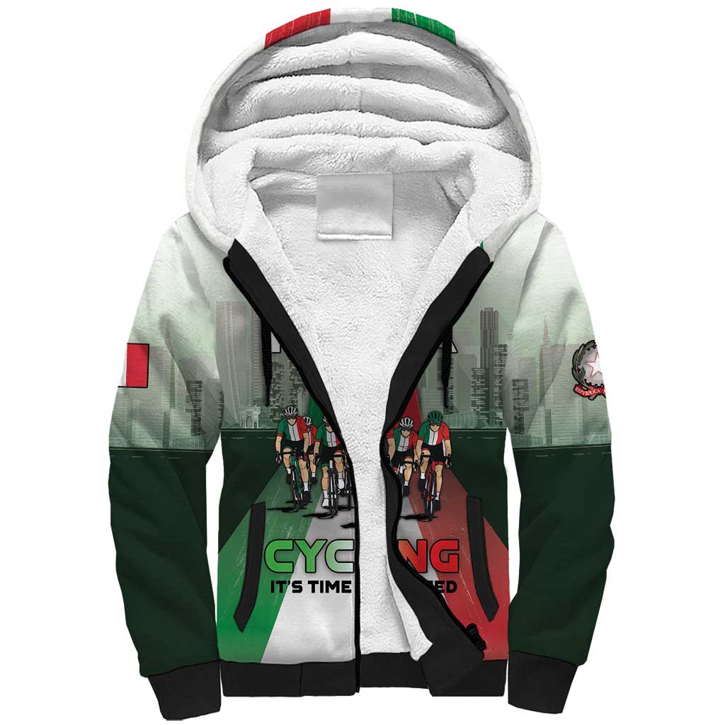 Personalized Italy Cycling Sherpa Hoodie Life In The Bike Lane - Wonder Print Shop
