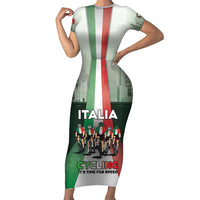 Personalized Italy Cycling Short Sleeve Bodycon Dress Life In The Bike Lane - Wonder Print Shop