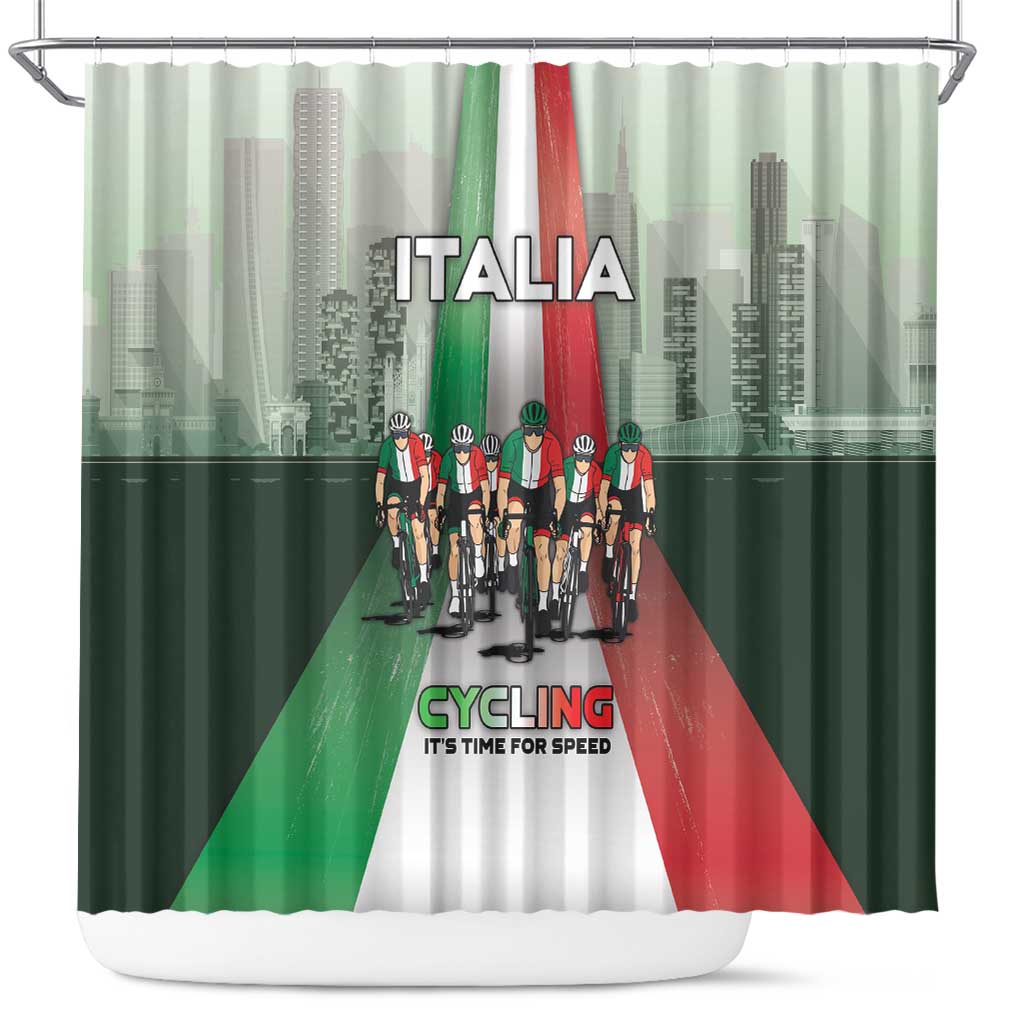 Italy Cycling Shower Curtain Life In The Bike Lane - Wonder Print Shop