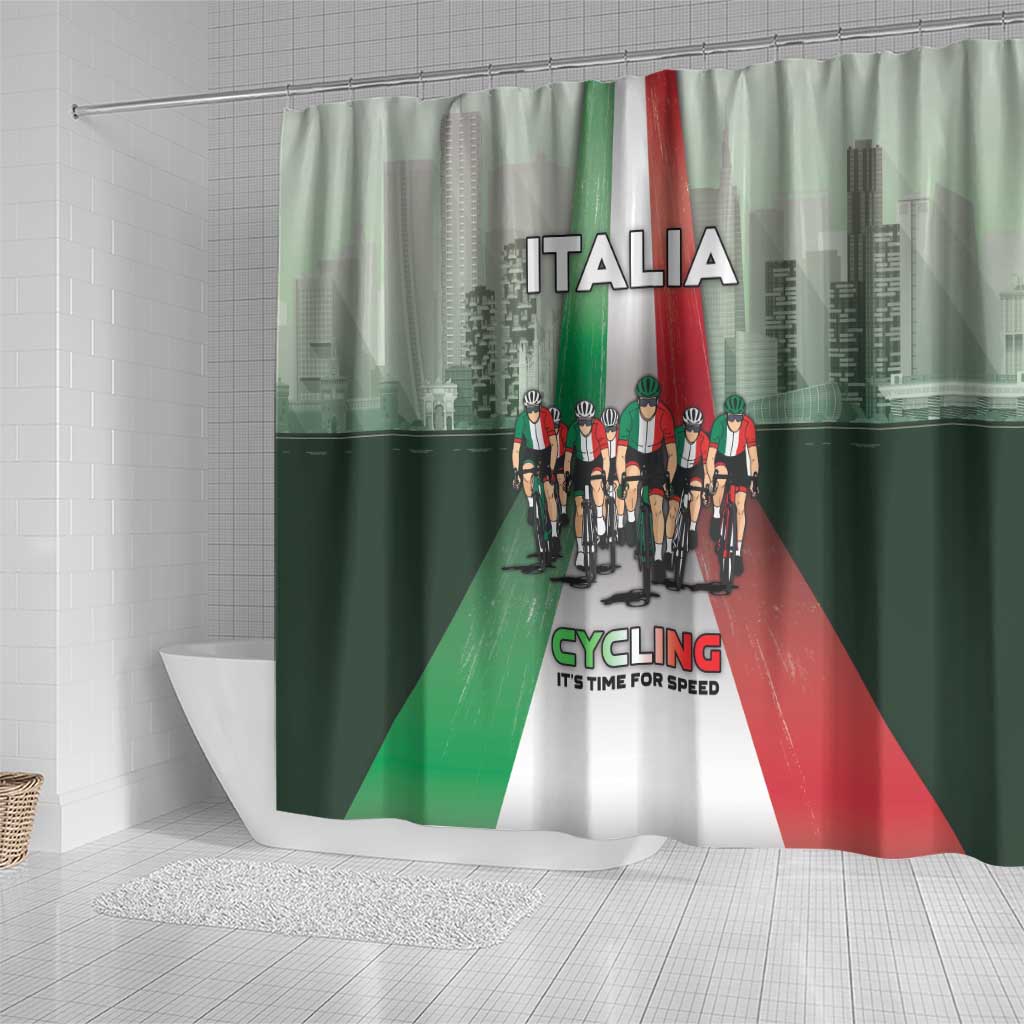Italy Cycling Shower Curtain Life In The Bike Lane - Wonder Print Shop