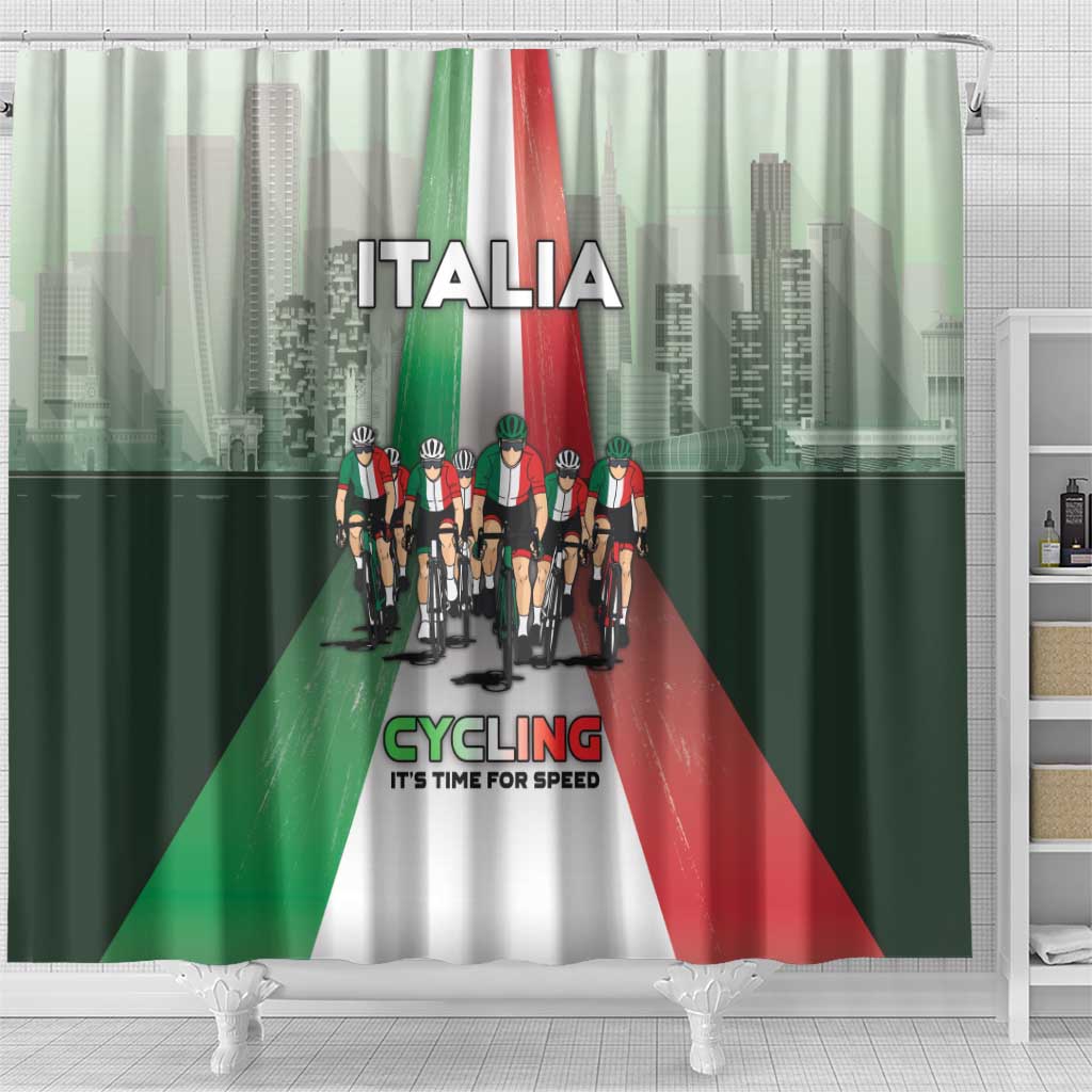 Italy Cycling Shower Curtain Life In The Bike Lane - Wonder Print Shop