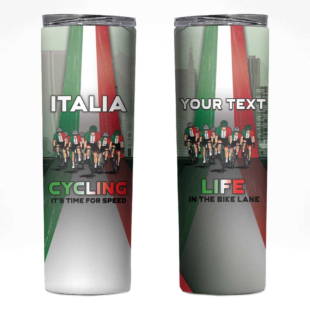 Personalized Italy Cycling Skinny Tumbler Life In The Bike Lane - Wonder Print Shop