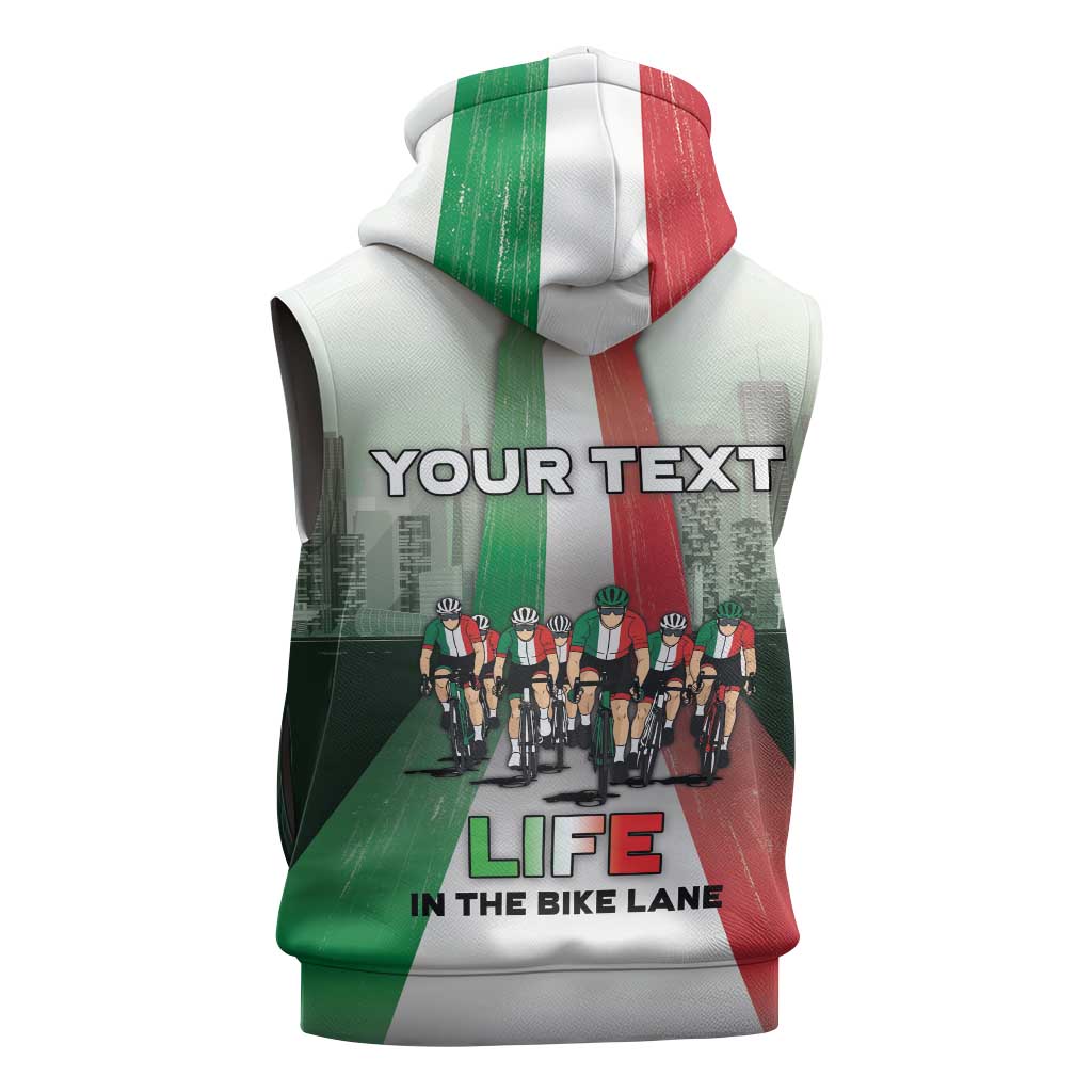 Personalized Italy Cycling Sleeveless Hoodie Life In The Bike Lane - Wonder Print Shop