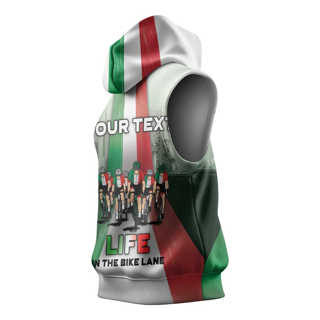 Personalized Italy Cycling Sleeveless Hoodie Life In The Bike Lane - Wonder Print Shop
