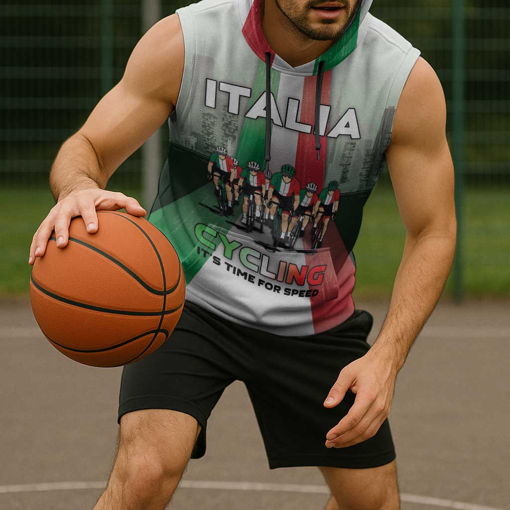 Personalized Italy Cycling Sleeveless Hoodie Life In The Bike Lane - Wonder Print Shop