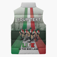 Personalized Italy Cycling Sleeveless Puffer Jacket Life In The Bike Lane - Wonder Print Shop