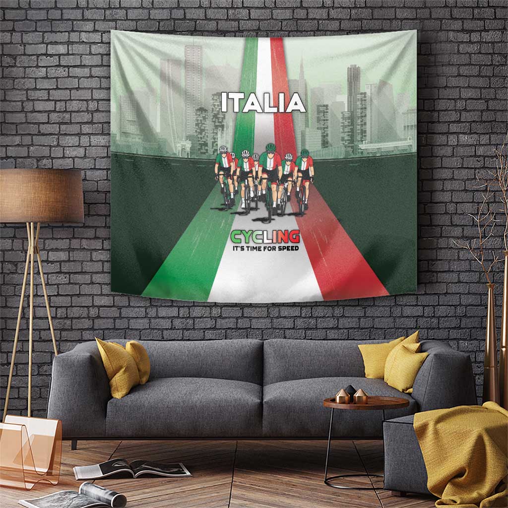 Italy Cycling Tapestry Life In The Bike Lane - Wonder Print Shop