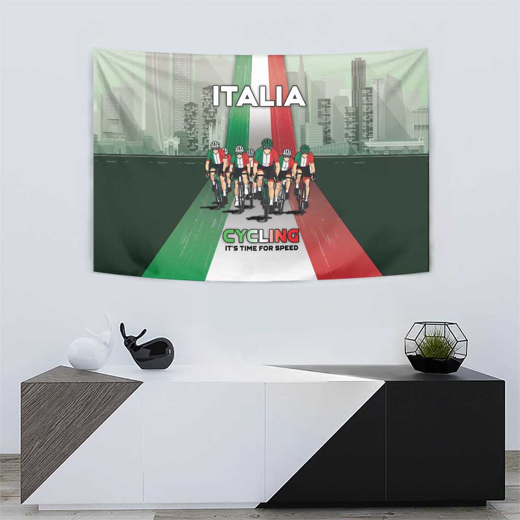 Italy Cycling Tapestry Life In The Bike Lane - Wonder Print Shop