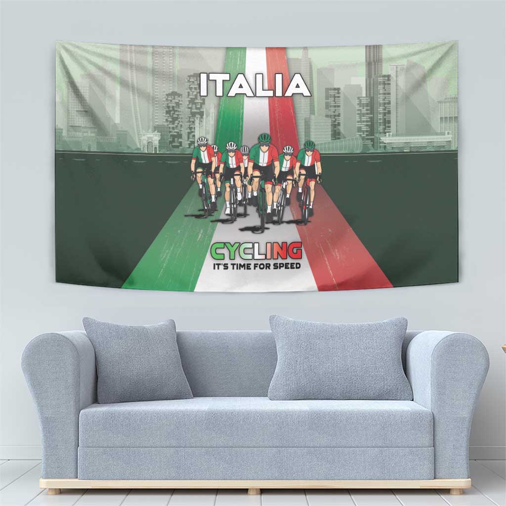 Italy Cycling Tapestry Life In The Bike Lane - Wonder Print Shop