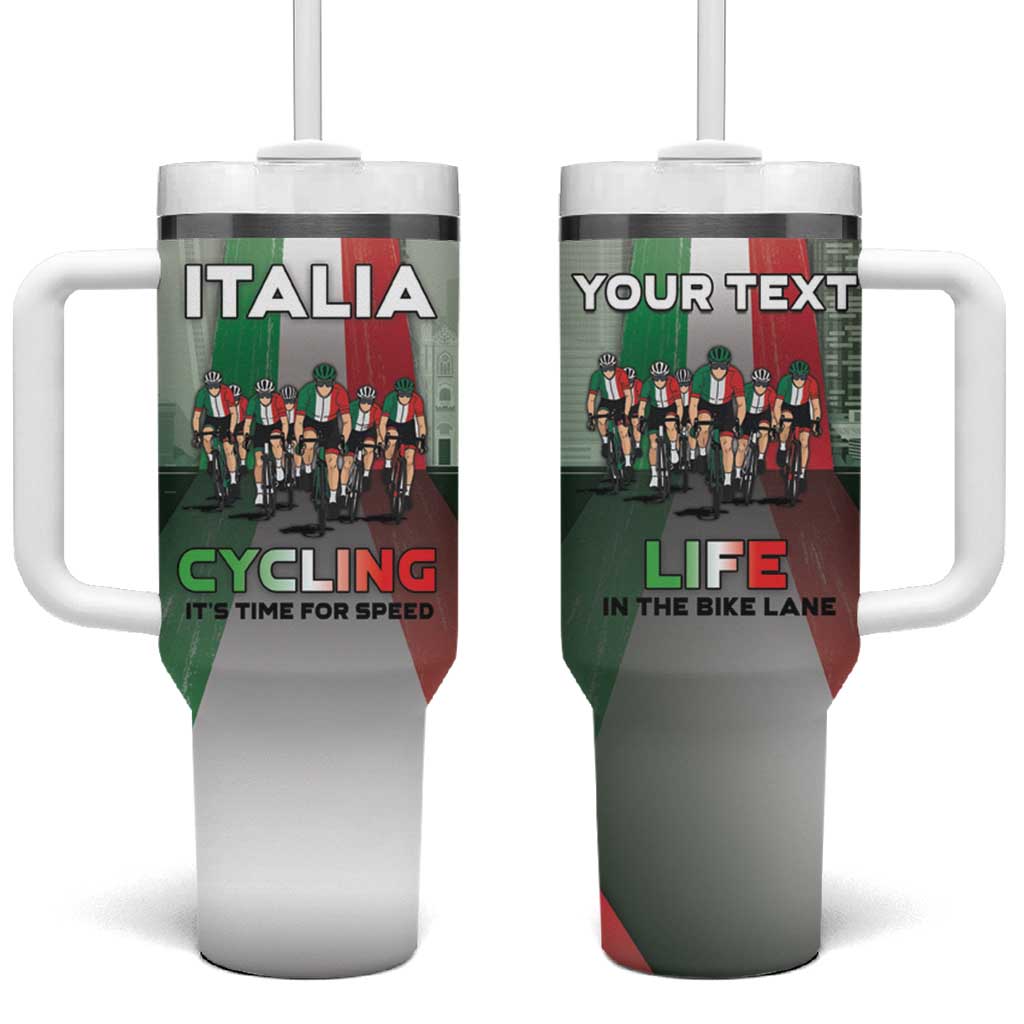Personalized Italy Cycling Tumbler With Handle Life In The Bike Lane - Wonder Print Shop