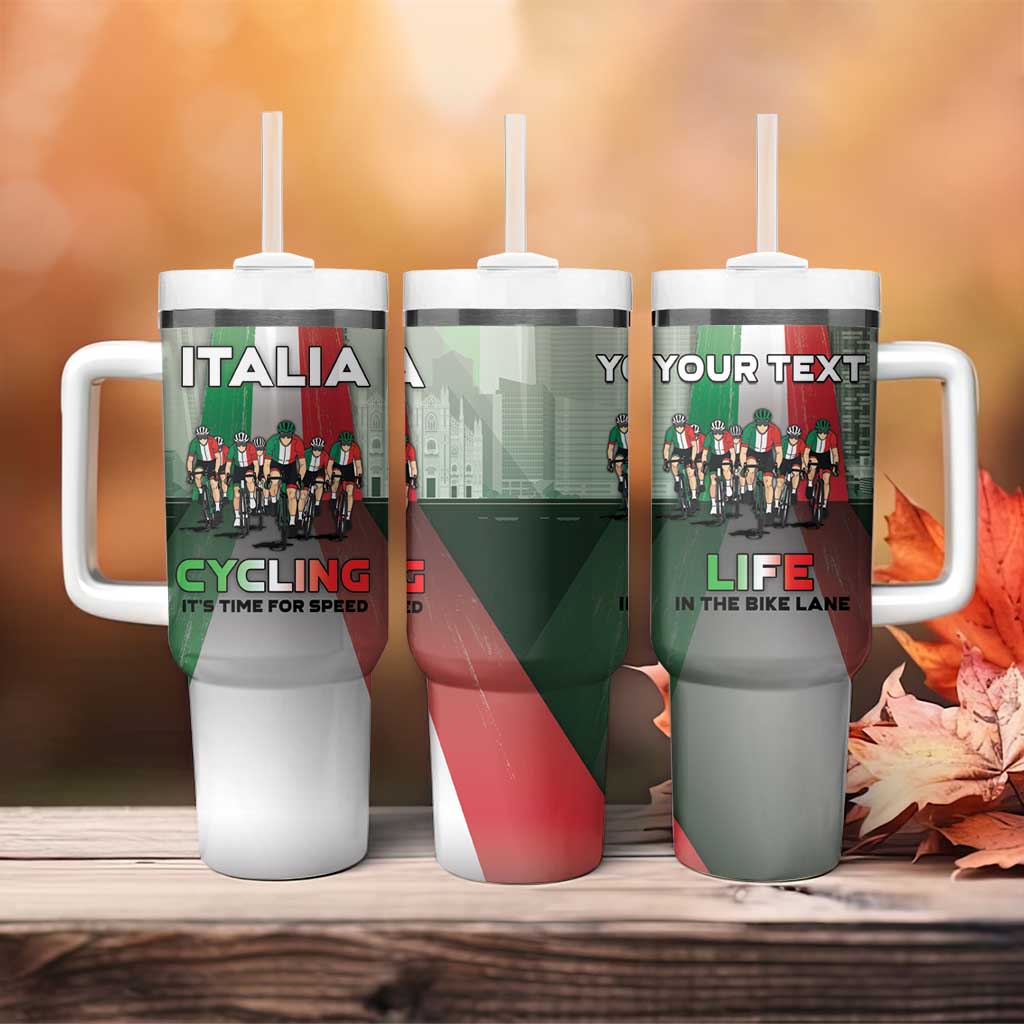 Personalized Italy Cycling Tumbler With Handle Life In The Bike Lane - Wonder Print Shop
