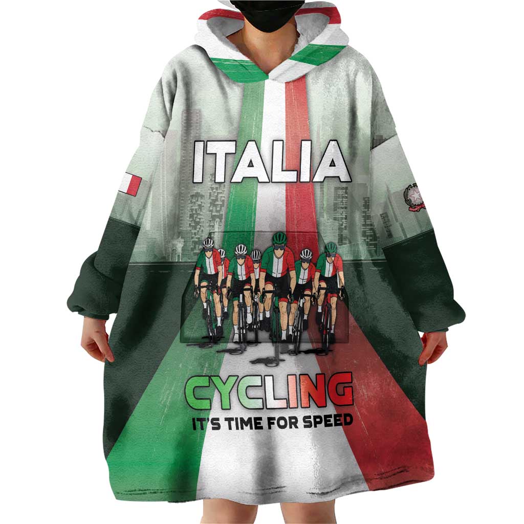 Personalized Italy Cycling Wearable Blanket Hoodie Life In The Bike Lane - Wonder Print Shop
