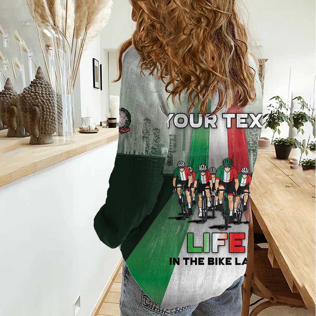 Personalized Italy Cycling Women Casual Shirt Life In The Bike Lane - Wonder Print Shop