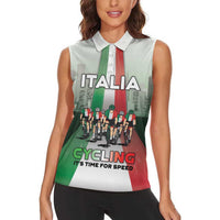 Personalized Italy Cycling Women Sleeveless Polo Shirt Life In The Bike Lane - Wonder Print Shop