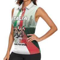 Personalized Italy Cycling Women Sleeveless Polo Shirt Life In The Bike Lane - Wonder Print Shop