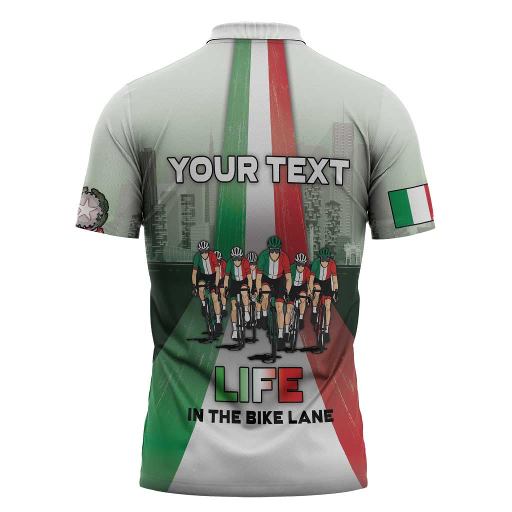 Personalized Italy Cycling Zipper Polo Shirt Life In The Bike Lane - Wonder Print Shop