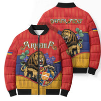 Personalized Armenia Bomber Puffer Jacket Lion As National Symbol - Wonder Print Shop