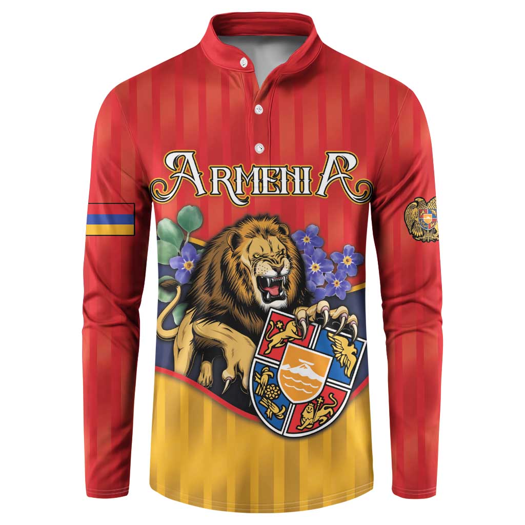 Personalized Armenia Button Sweatshirt Lion As National Symbol - Wonder Print Shop
