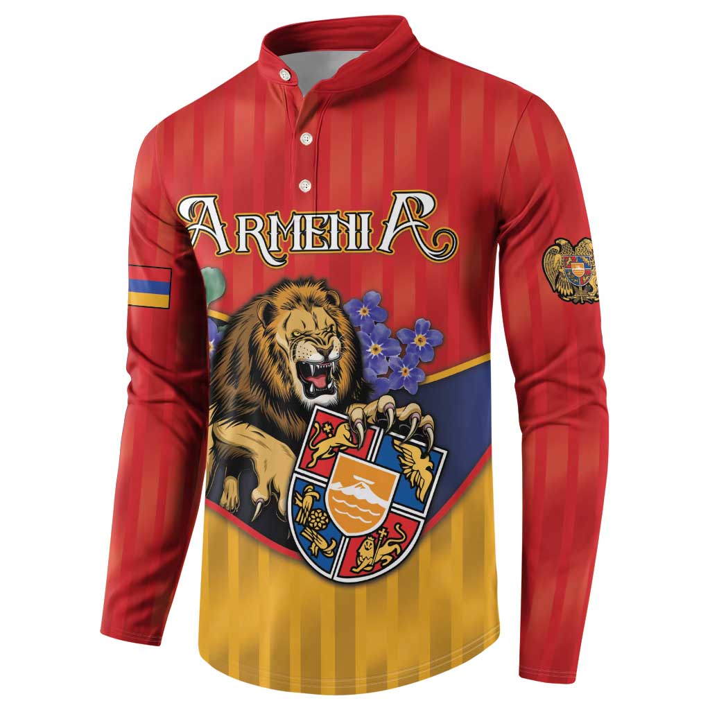 Personalized Armenia Button Sweatshirt Lion As National Symbol - Wonder Print Shop