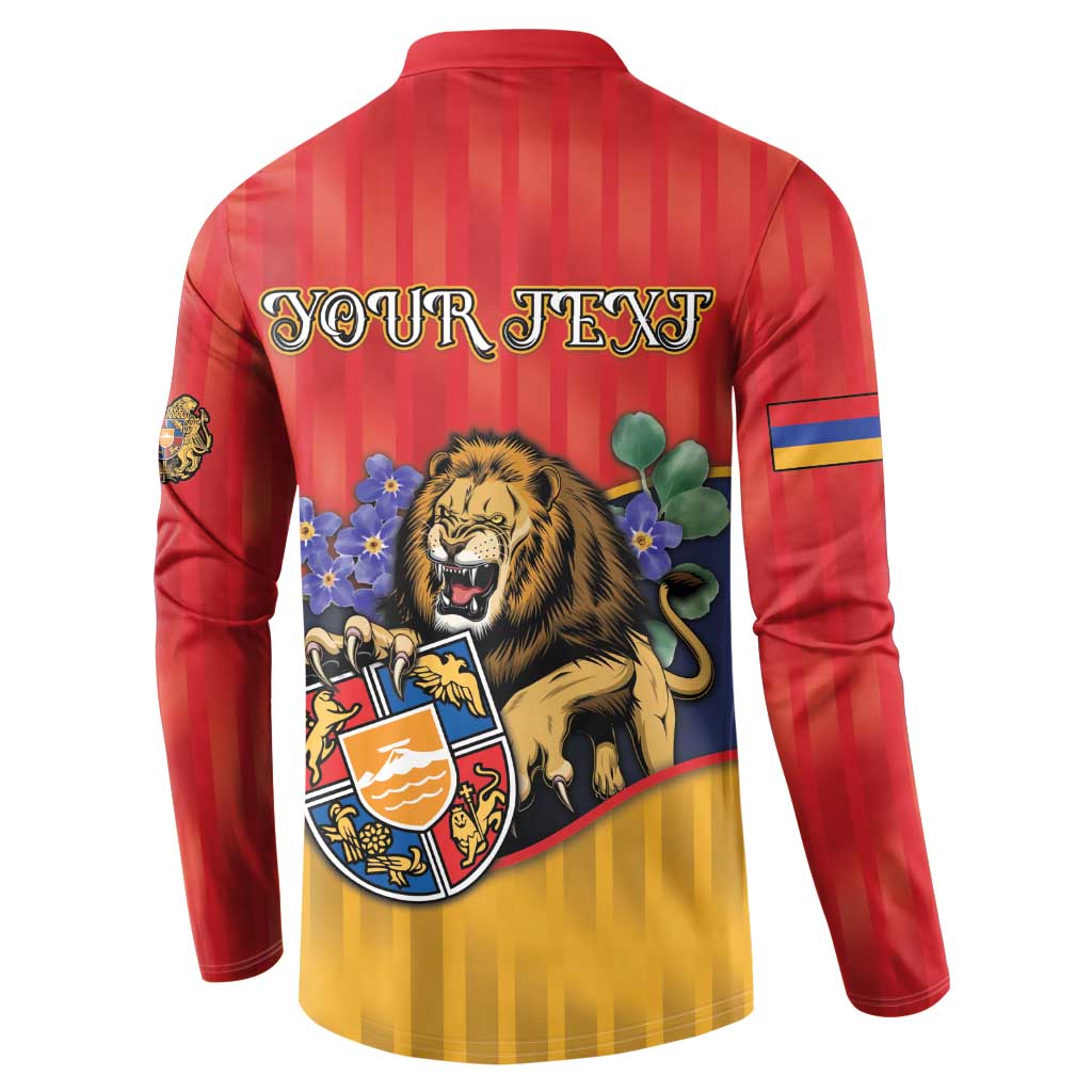 Personalized Armenia Button Sweatshirt Lion As National Symbol - Wonder Print Shop