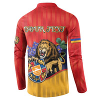 Personalized Armenia Button Sweatshirt Lion As National Symbol - Wonder Print Shop