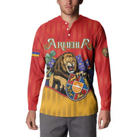 Personalized Armenia Button Sweatshirt Lion As National Symbol - Wonder Print Shop