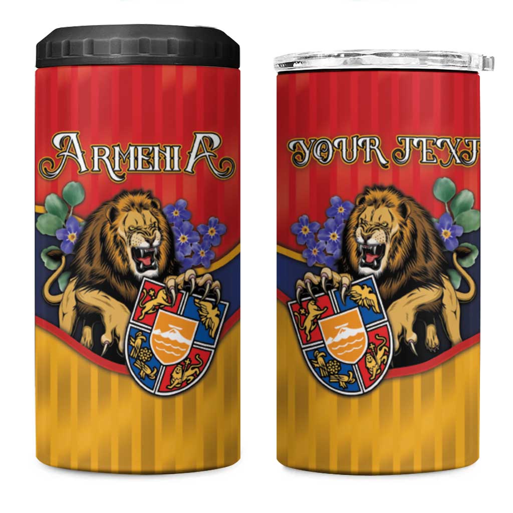Personalized Armenia 4 in 1 Can Cooler Tumbler Lion As National Symbol - Wonder Print Shop