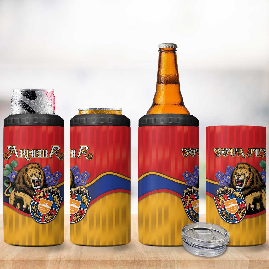 Personalized Armenia 4 in 1 Can Cooler Tumbler Lion As National Symbol - Wonder Print Shop