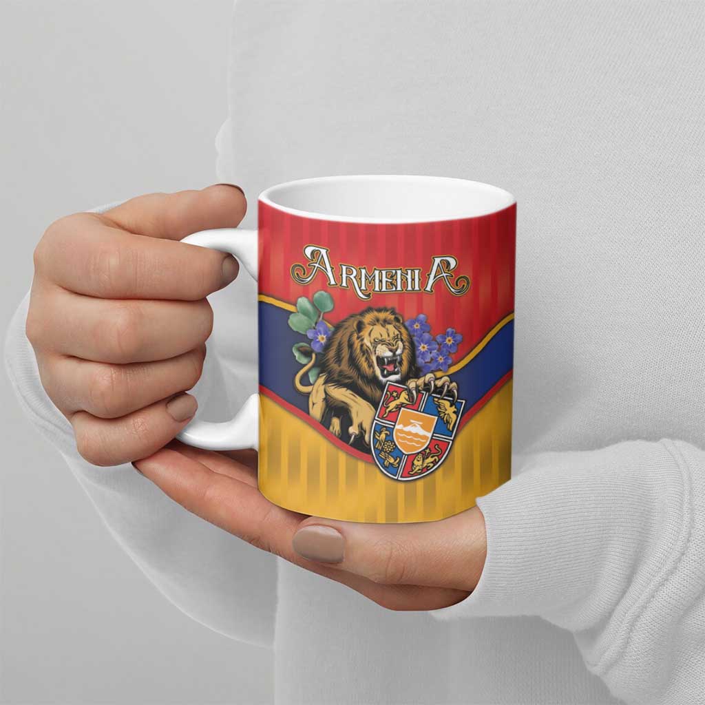 Personalized Armenia Ceramic Mug Lion As National Symbol - Wonder Print Shop
