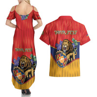 Personalized Armenia Couples Matching Summer Maxi Dress and Hawaiian Shirt Lion As National Symbol - Wonder Print Shop