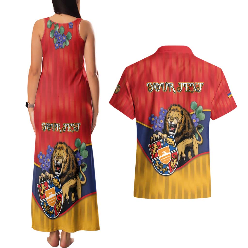 Personalized Armenia Couples Matching Tank Maxi Dress and Hawaiian Shirt Lion As National Symbol - Wonder Print Shop