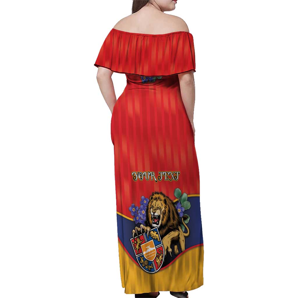 Personalized Armenia Family Matching Off Shoulder Maxi Dress and Hawaiian Shirt Lion As National Symbol - Wonder Print Shop