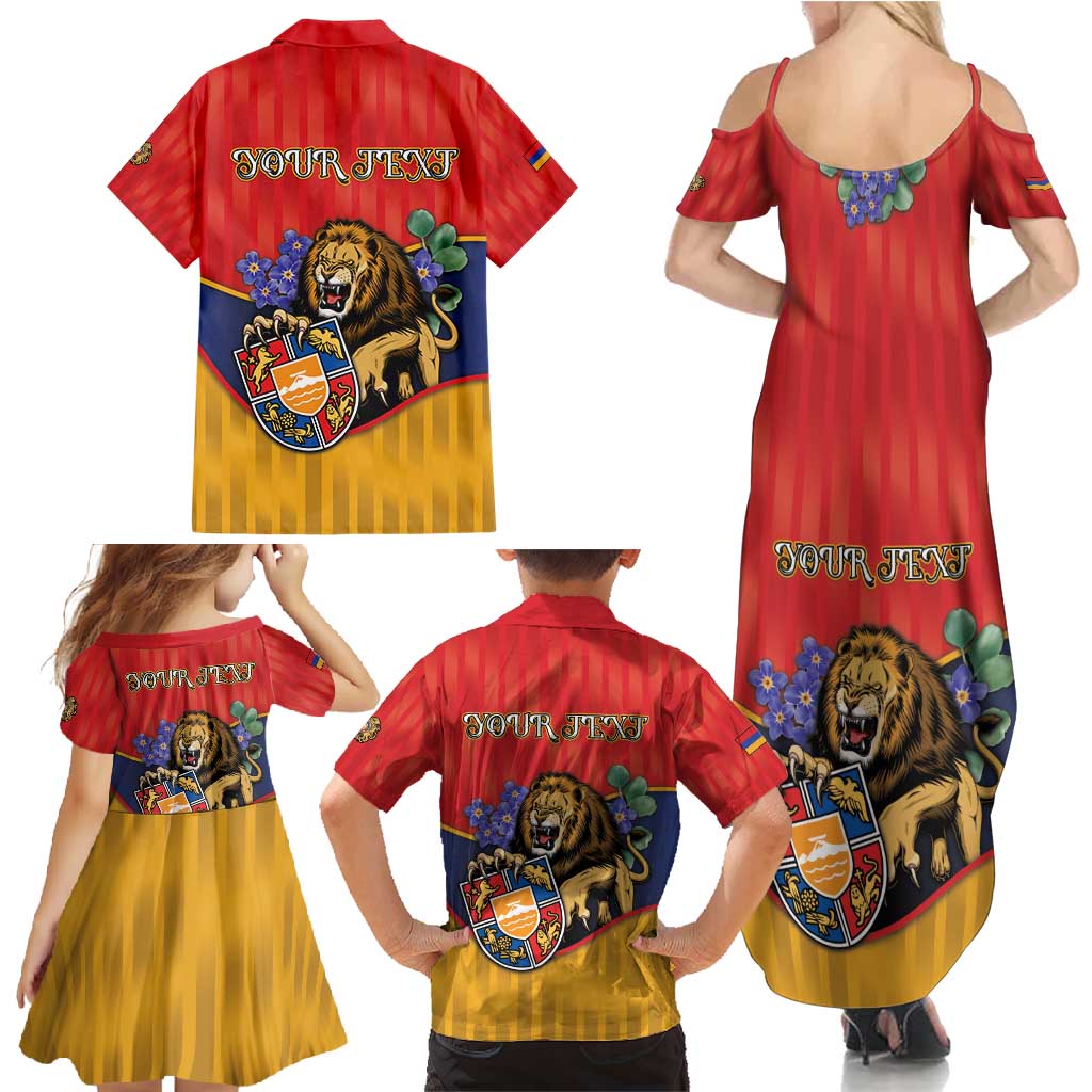 Personalized Armenia Family Matching Summer Maxi Dress and Hawaiian Shirt Lion As National Symbol - Wonder Print Shop