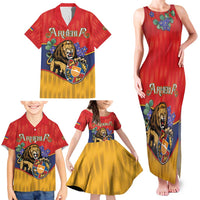 Personalized Armenia Family Matching Tank Maxi Dress and Hawaiian Shirt Lion As National Symbol - Wonder Print Shop