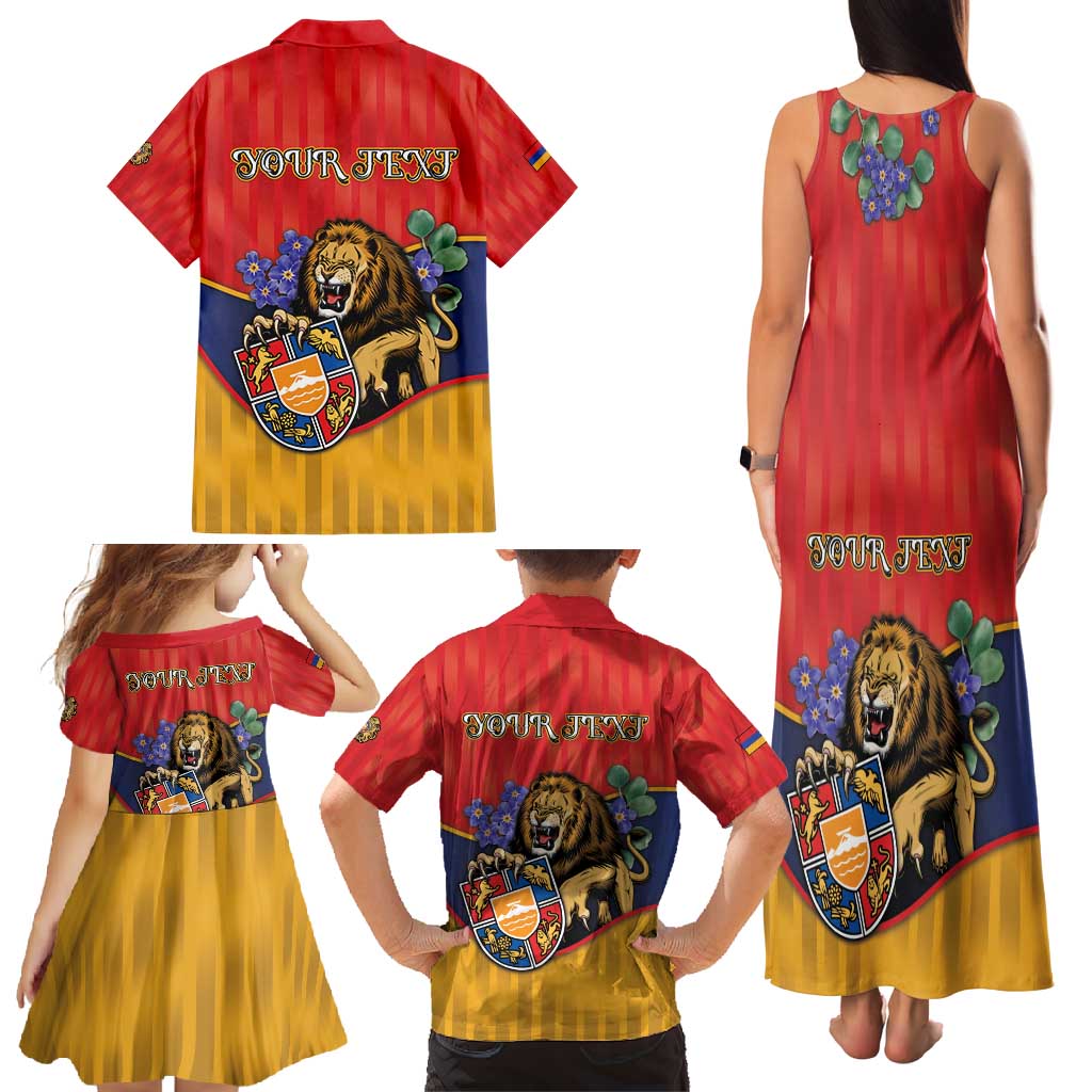 Personalized Armenia Family Matching Tank Maxi Dress and Hawaiian Shirt Lion As National Symbol - Wonder Print Shop