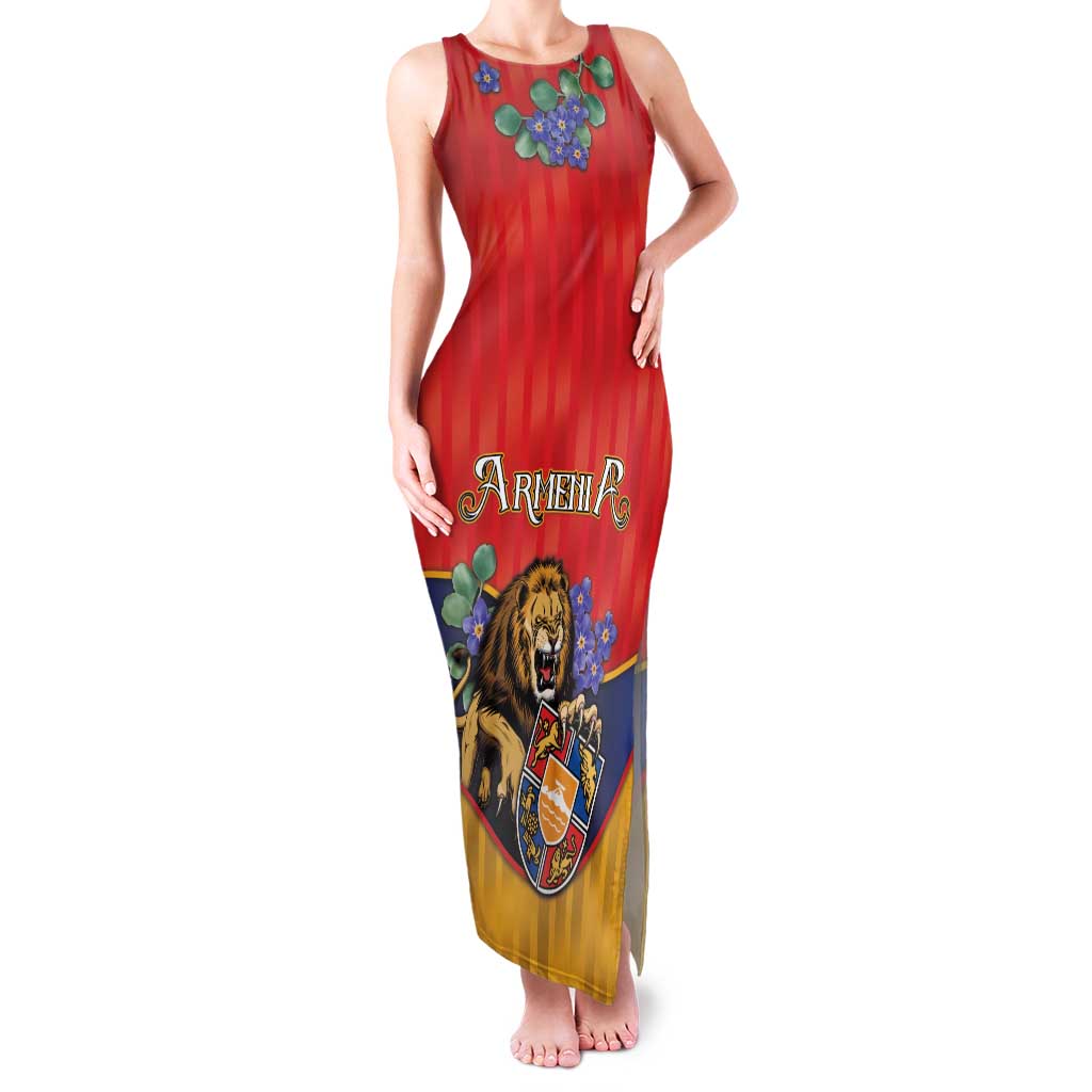 Personalized Armenia Family Matching Tank Maxi Dress and Hawaiian Shirt Lion As National Symbol - Wonder Print Shop