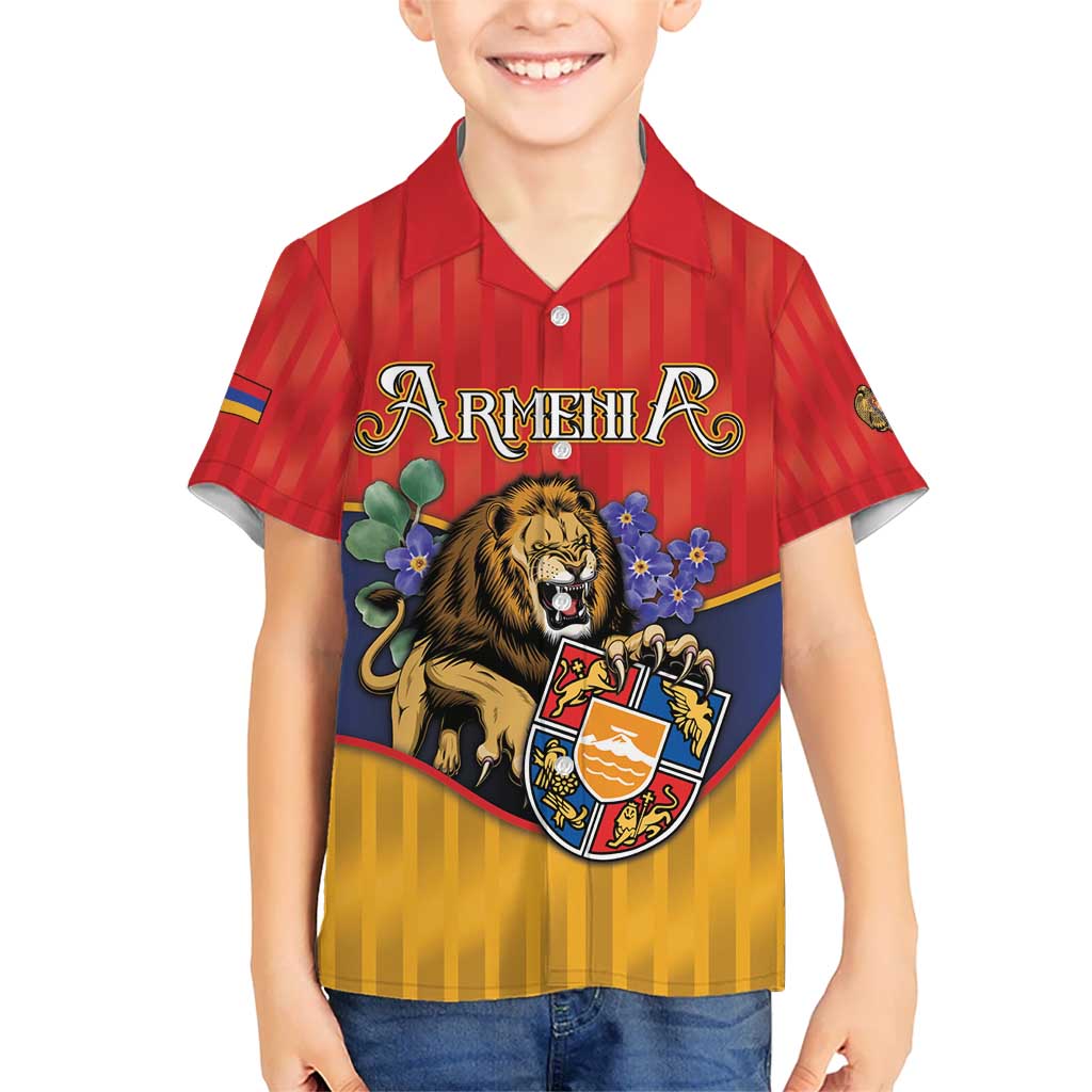 Personalized Armenia Kid Hawaiian Shirt Lion As National Symbol - Wonder Print Shop
