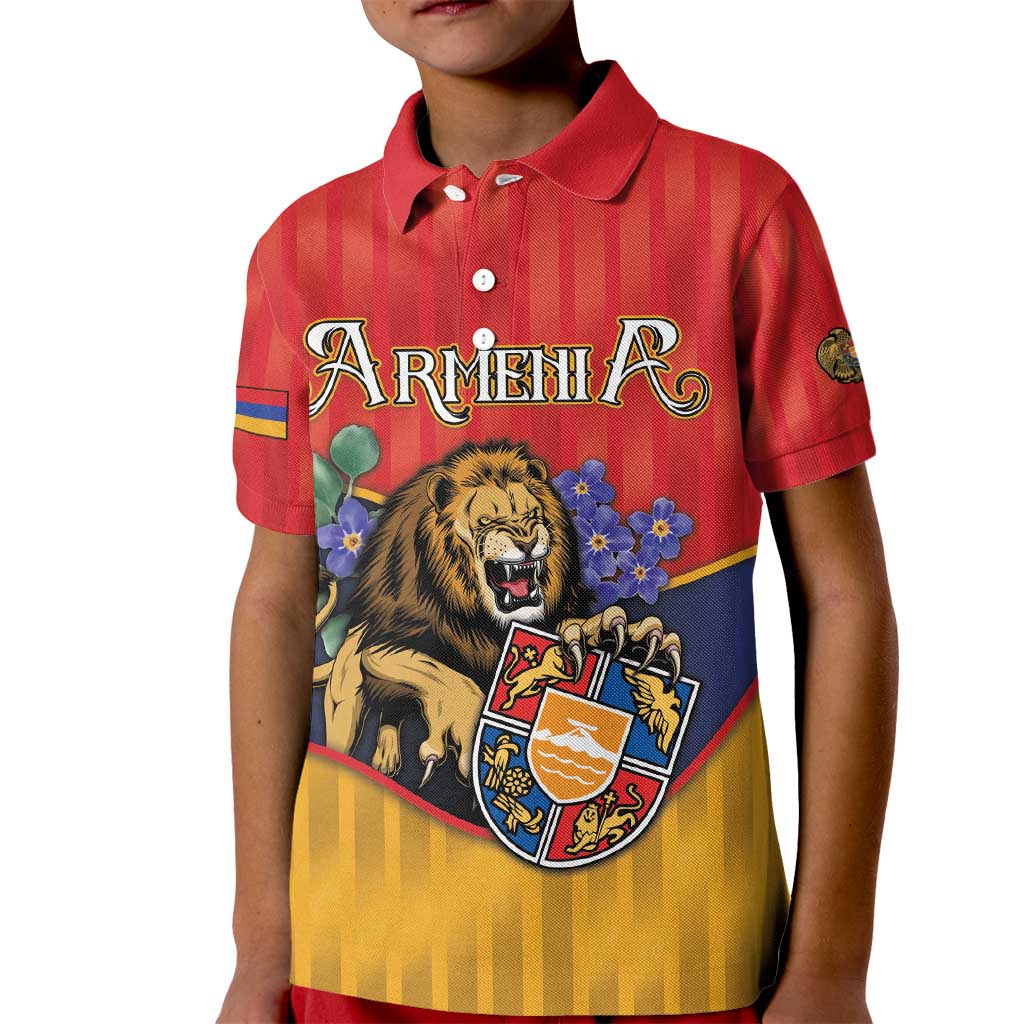 Personalized Armenia Kid Polo Shirt Lion As National Symbol - Wonder Print Shop