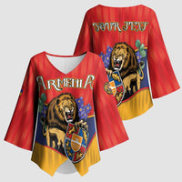 Personalized Armenia Kimono Sleeve Blouse Lion As National Symbol - Wonder Print Shop