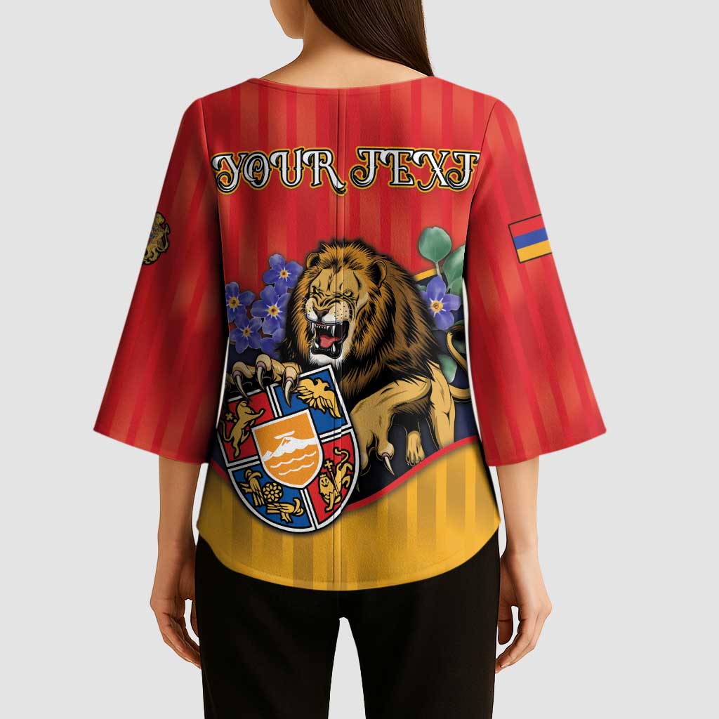 Personalized Armenia Kimono Sleeve Blouse Lion As National Symbol - Wonder Print Shop