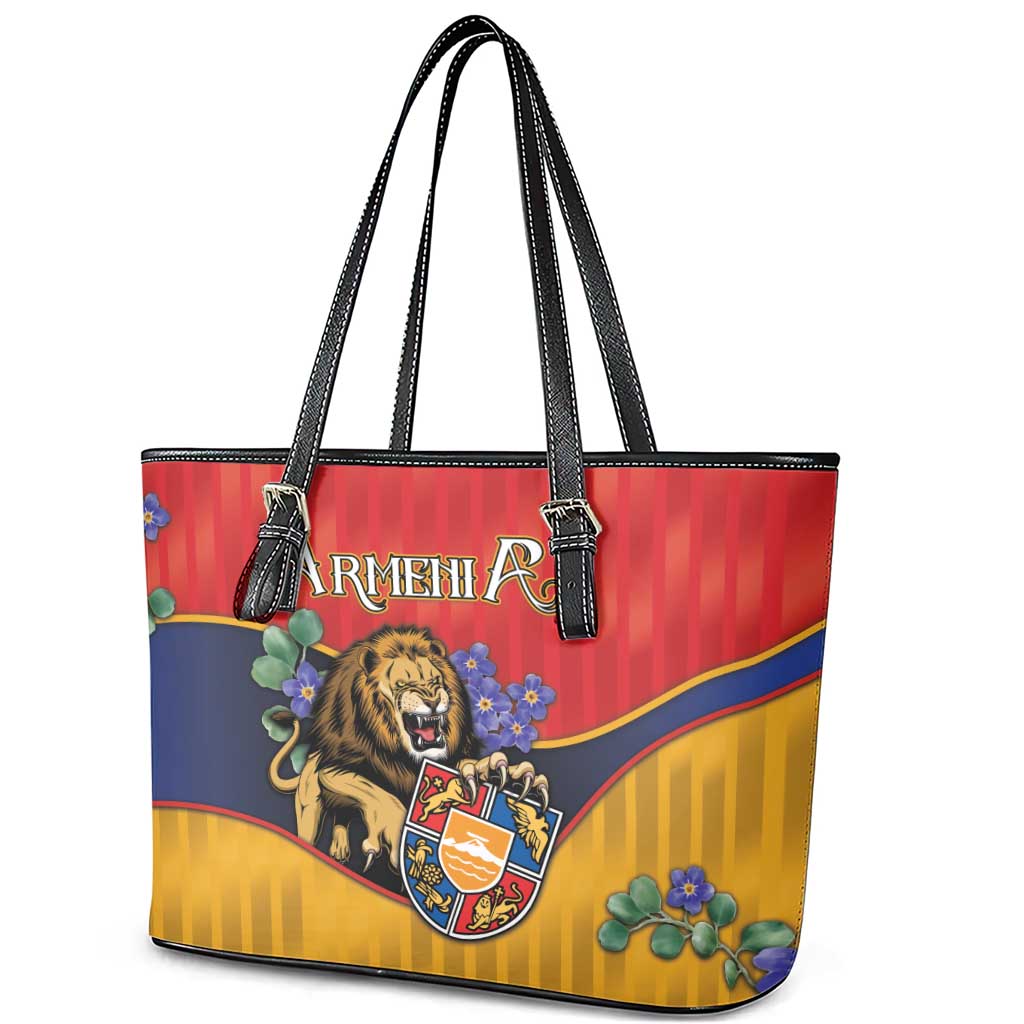 Armenia Leather Tote Bag Lion As National Symbol - Wonder Print Shop