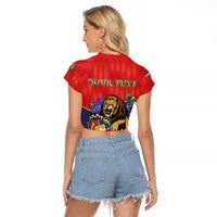 Personalized Armenia Raglan Cropped T Shirt Lion As National Symbol - Wonder Print Shop